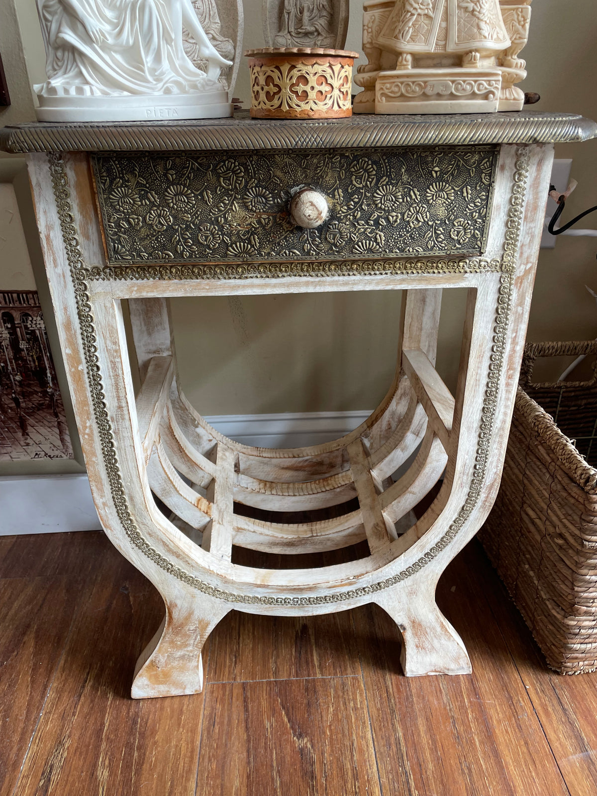 Whitewashed Canterbury Table