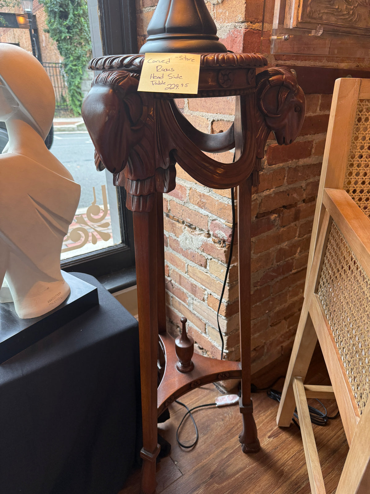 Carved Rams Head Side Table