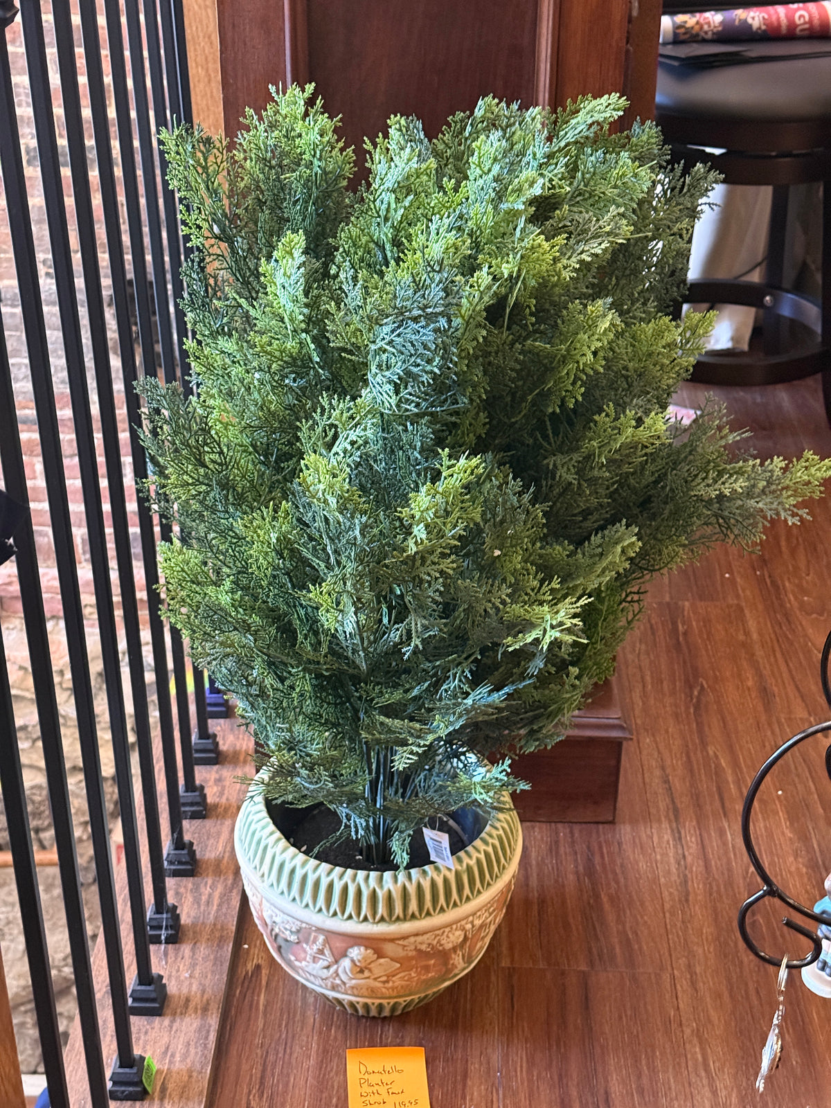 Donatello Planter With Faux Shrub