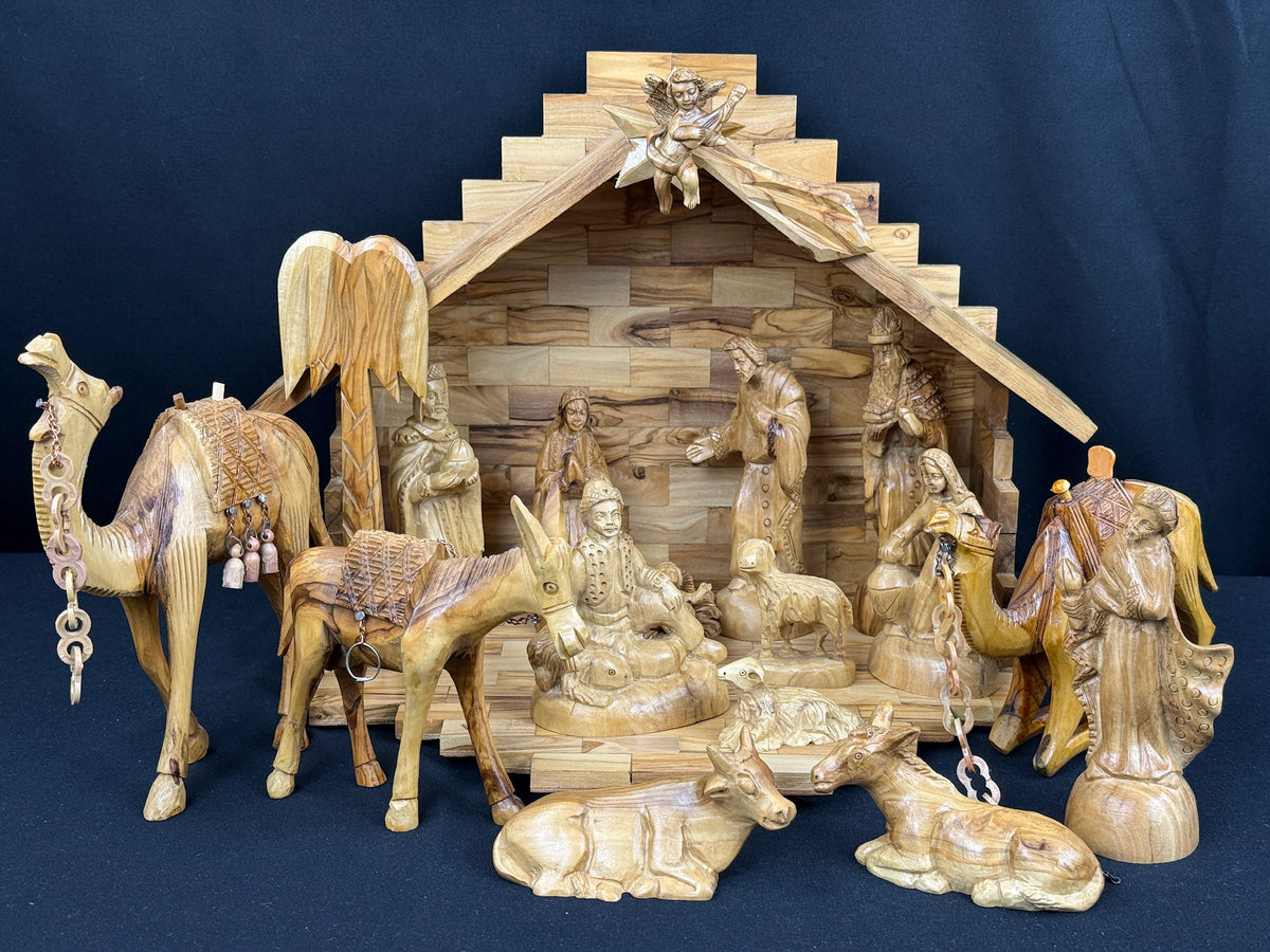 Hand Carved Olive Wood Nativity Set