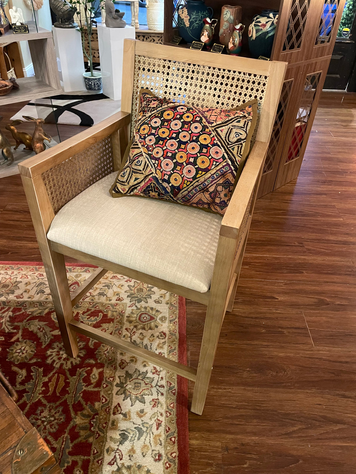 New- Modern Cane Arm Chair