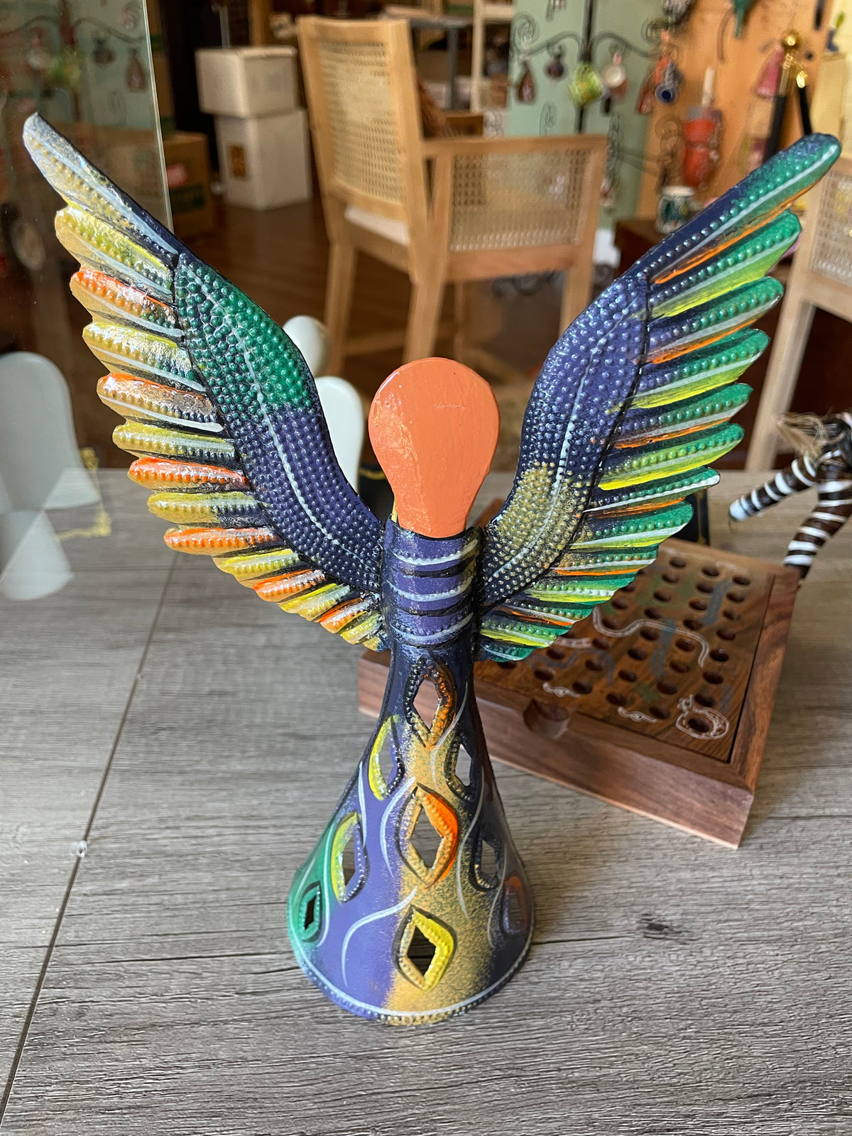 Wings Of Haiti Metal Drum Tabletop Décor, 9"