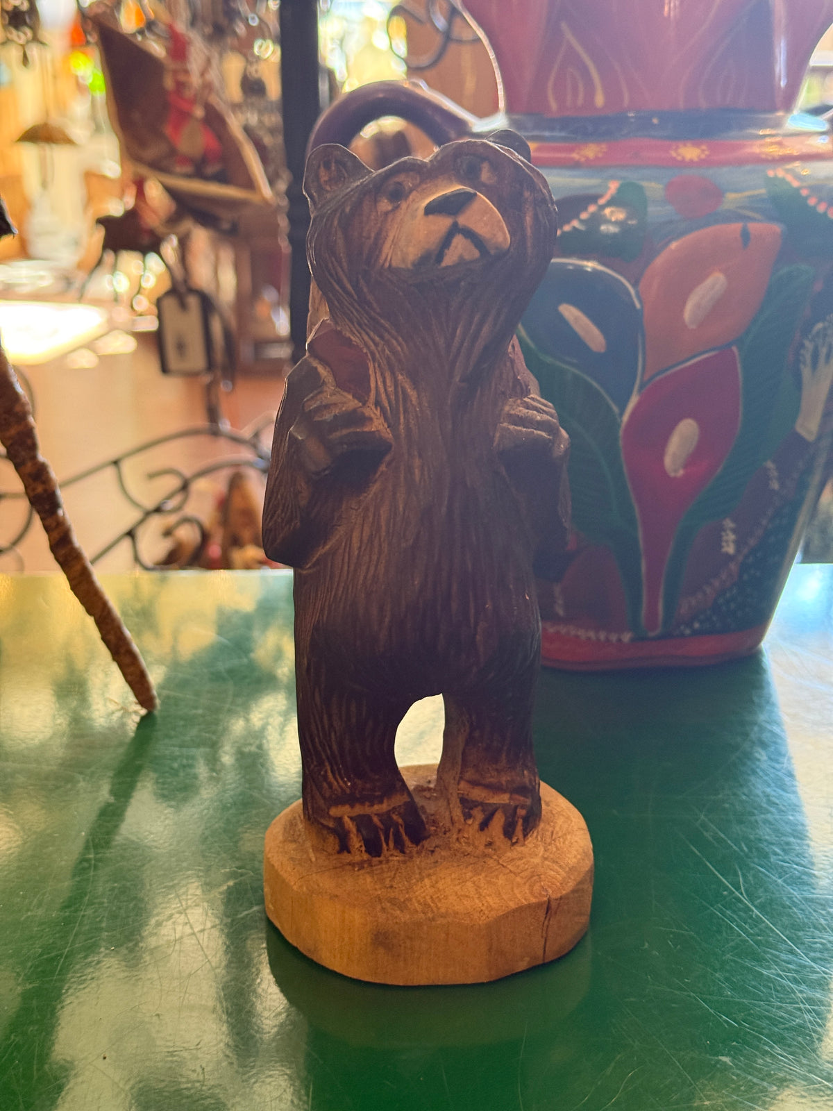 Hand-Carved Bear Toothpick Holder