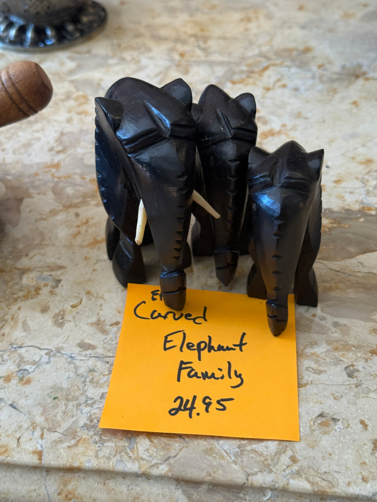 Carved Elephant Family